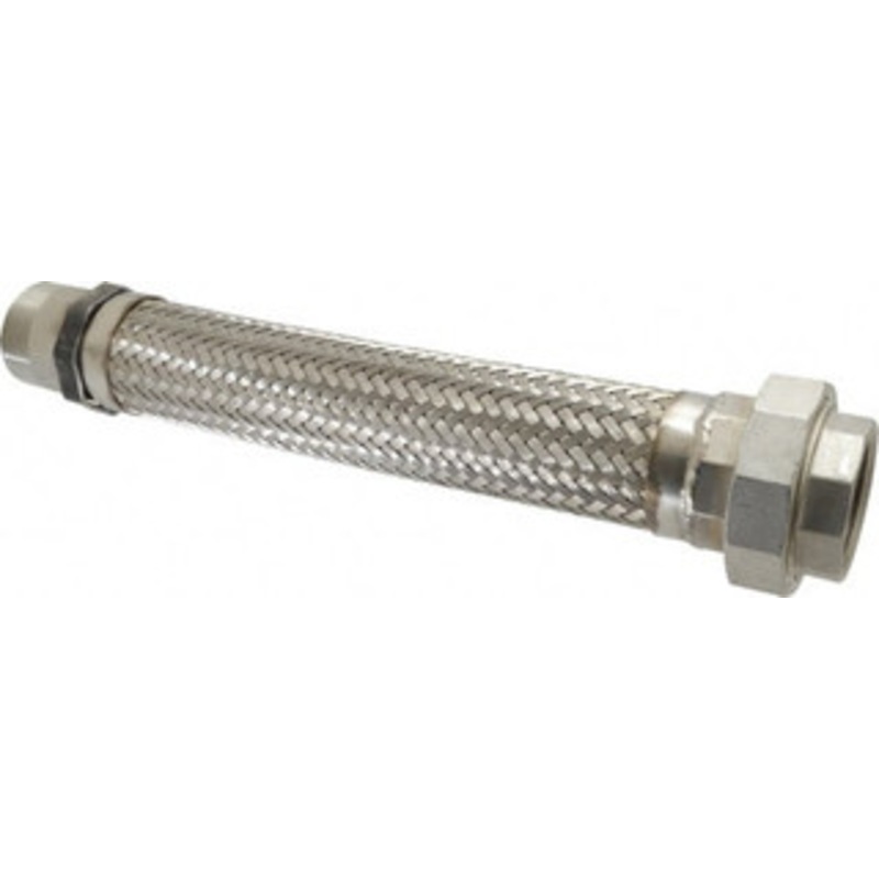 Value Collection 18 OAL, 2 ID, 450 Max psi, Flexible Metal Hose Assembly 2 Fitting, 304 Stainless Steel Fitting, 321 Stainless Steel Hose 48420350 – 48420350