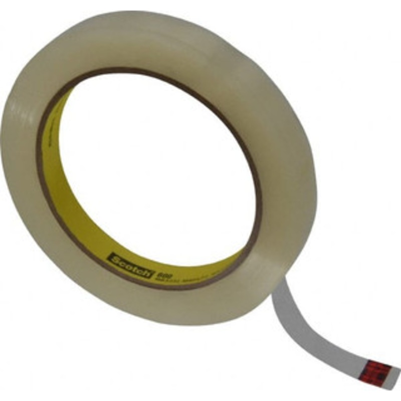3M 1/2 x 72 Yd Clear Acrylic Adhesive Packaging Tape Vinyl Backing, 2.3 mil Thick, 28 Lb Tensile Strength, Series 600 7000001179 – 65363996