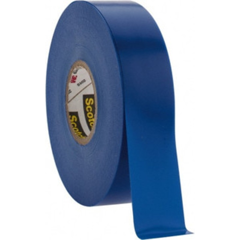 3M 3/4 x 66 ft. x 7 mil Blue Vinyl Electrical Tape Rubber Adhesive, 32 to 220F, 1,250 V/mil, Series 35 7000006095 – 54041199