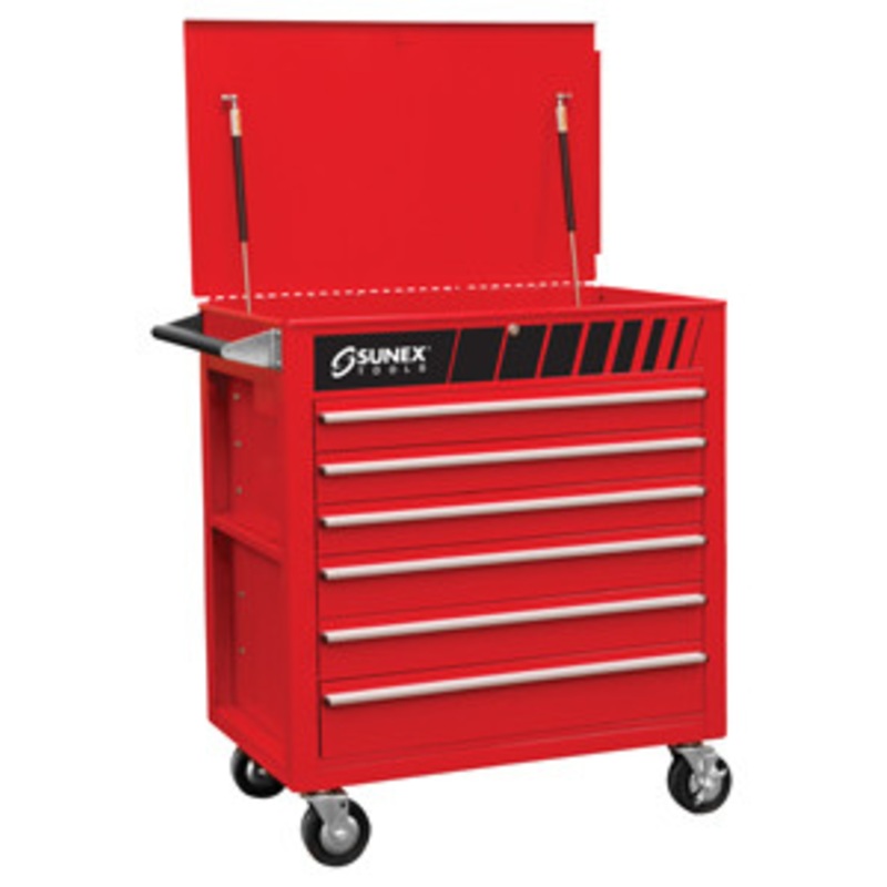 Sunex Premium Full Drawer Service Cart – Red – SU8057