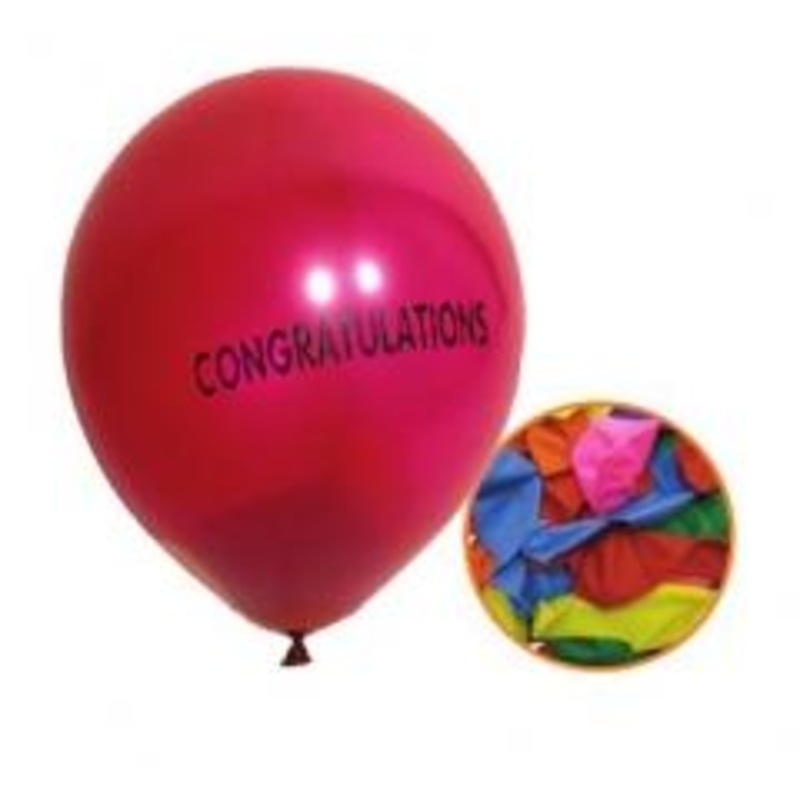12 Pack High Quality ‘Congratulations’ Party Balloons Assorted Colours P2739 (Large Letter Rate)P