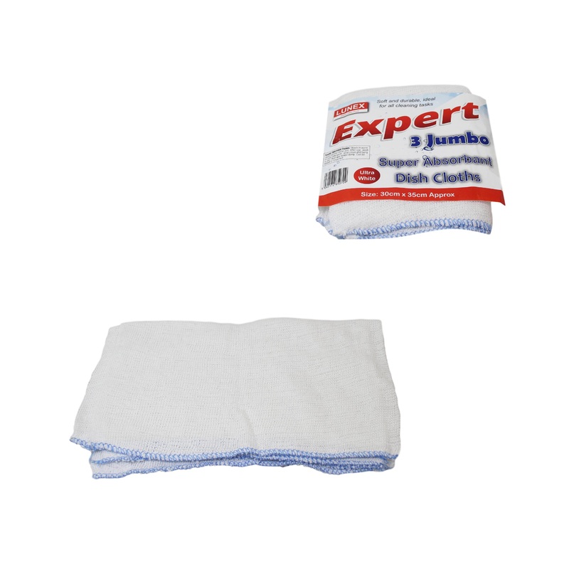 3 Pack JUMBO Soft Durable Cleaning Cloths Super Absorbent Dish Cloth 30 x 35cm LL5070 (Large Letter Rate)
