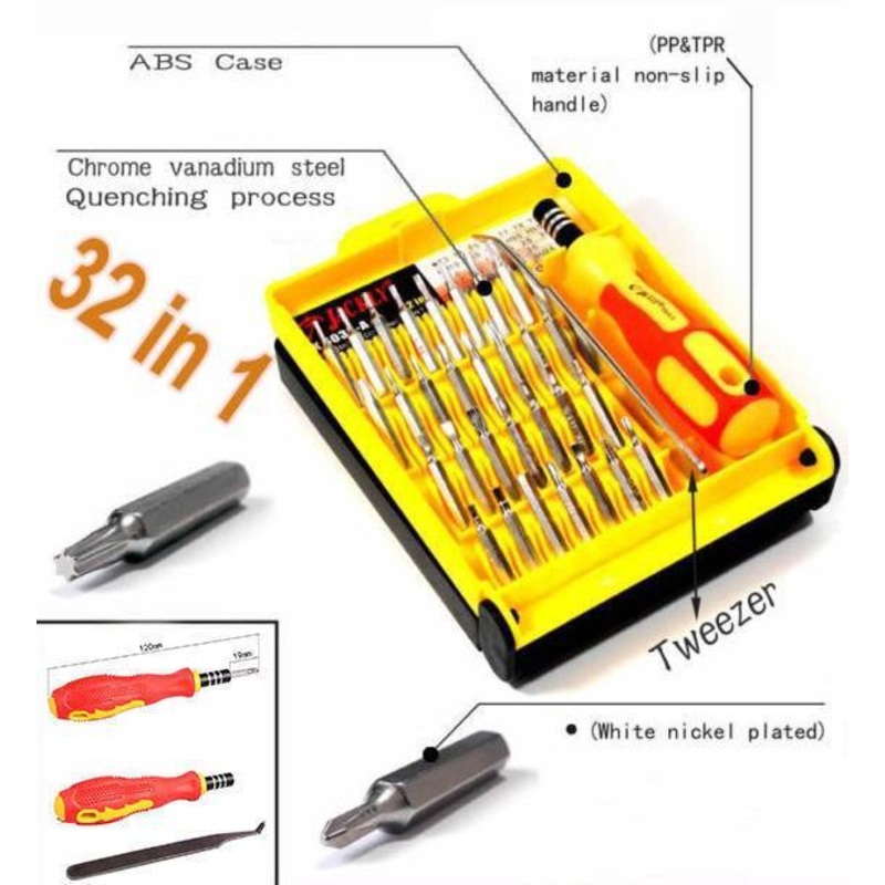 32 in 1 Precision Screwdrivers Set Electronics Slotted Star Torx Hex Philips Inc Tweezers 1021 (Parcel Rate)