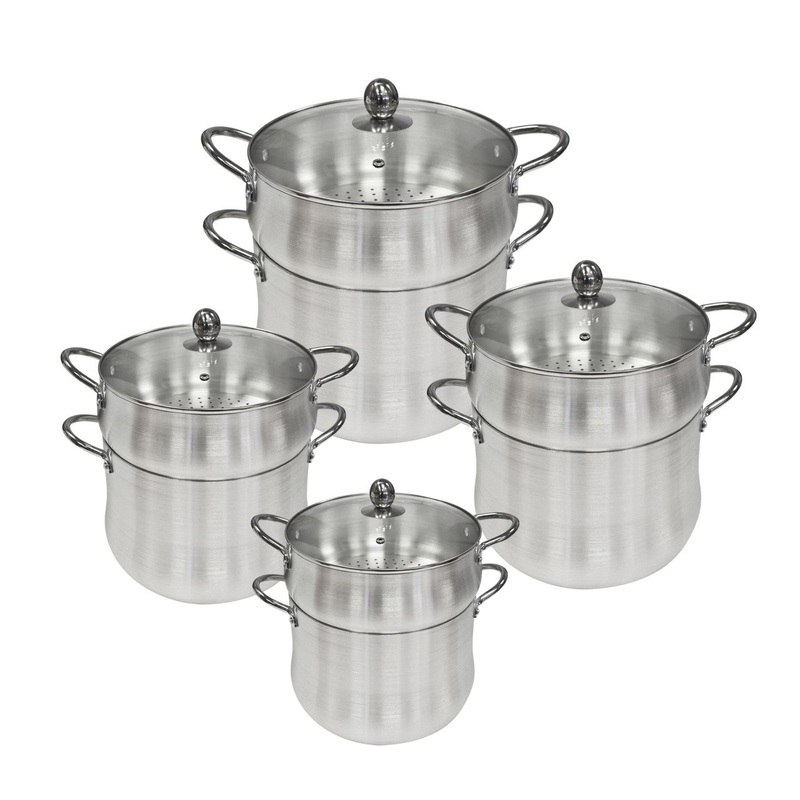 4 Piece Set Aluminium Cous-Cous Pot Set of 4 16-18-20-22  9516 (Big Parcel Rate)