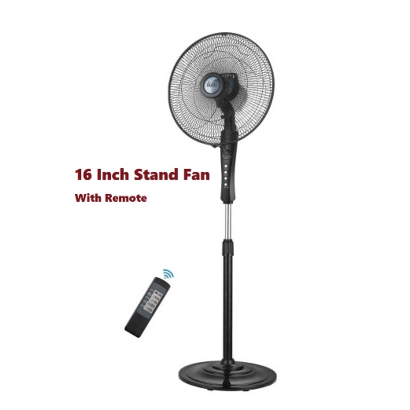 Pedestal Fan Cooling 16″ Inch 3 Speed Oscillating Floor Standing Remote Control SF16CR (Big Parcel Rate)