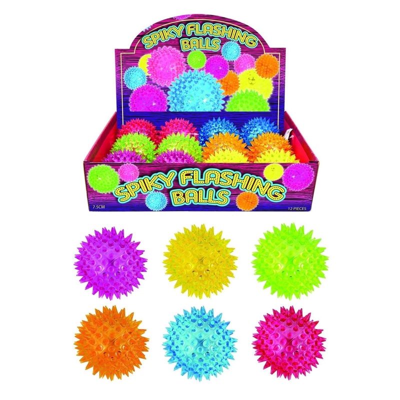 Spiky Flashing Bouncing Balls Light Up Toy 7.5cm N51228 (Parcel Rate)