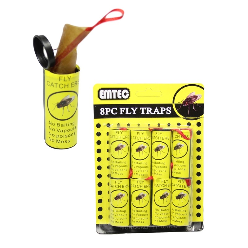Sticky Adhesive Insect Fly Paper Catcher Strip Pack of 8 5425 A (Parcel Rate)