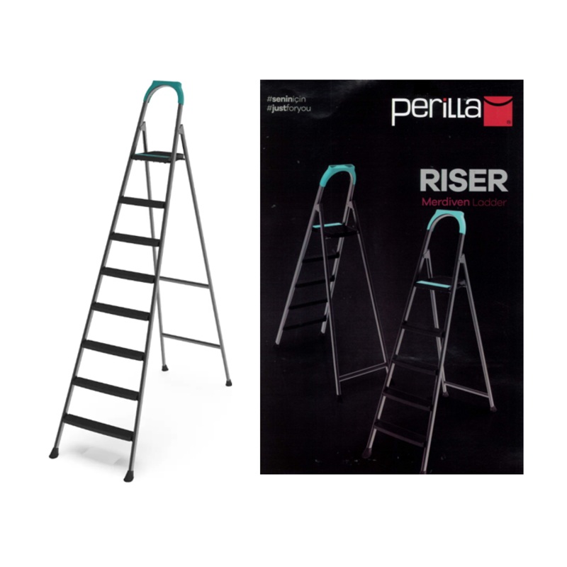 7 + 1 Perilla Riser Metal Indoor Outdoor Step Ladder 51307 (Big Parcel Rate)
