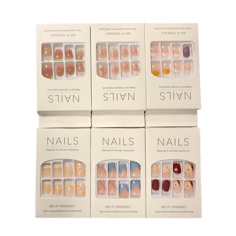 Artificial Fake Nail Extensions with Nail Glue Adhesive Sticker Tabs Assorted Designs 7309 (Parcel Rate)
