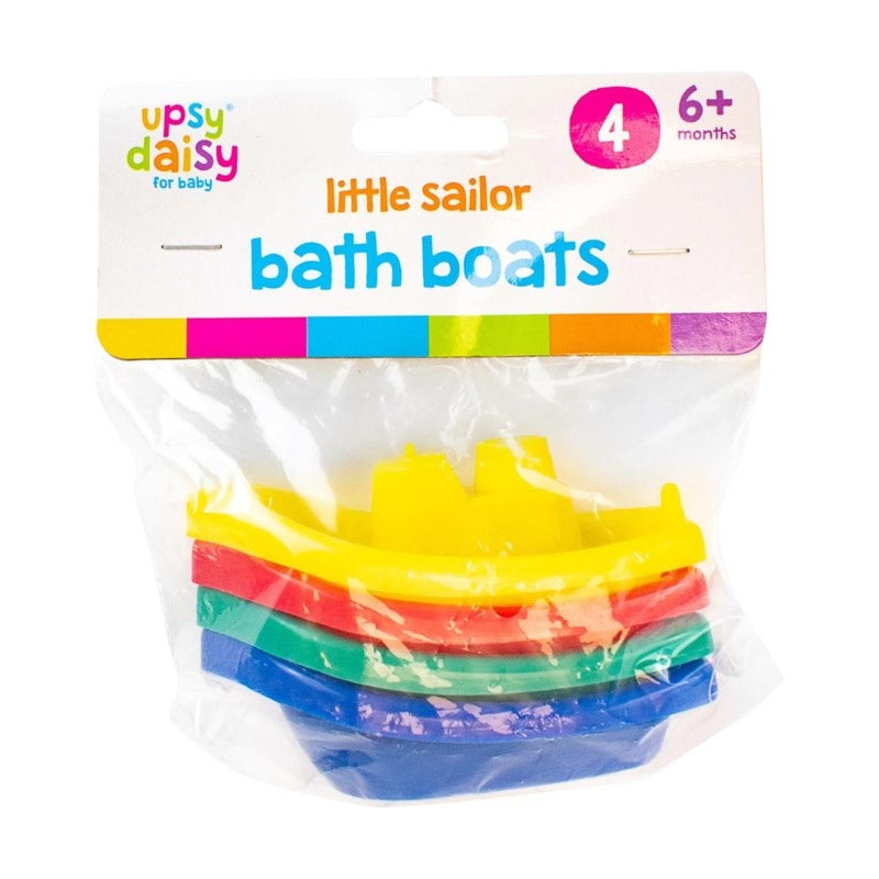 Children’s Plastic Little Sailor Bath Boats Pack of 4 Assorted Colours 321300 (Parcel Rate)