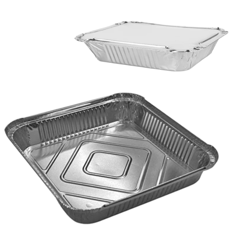 Aluminium Foil Container with Lid 24 x 24 cm Pack of 2 SK28123 (Parcel Rate)