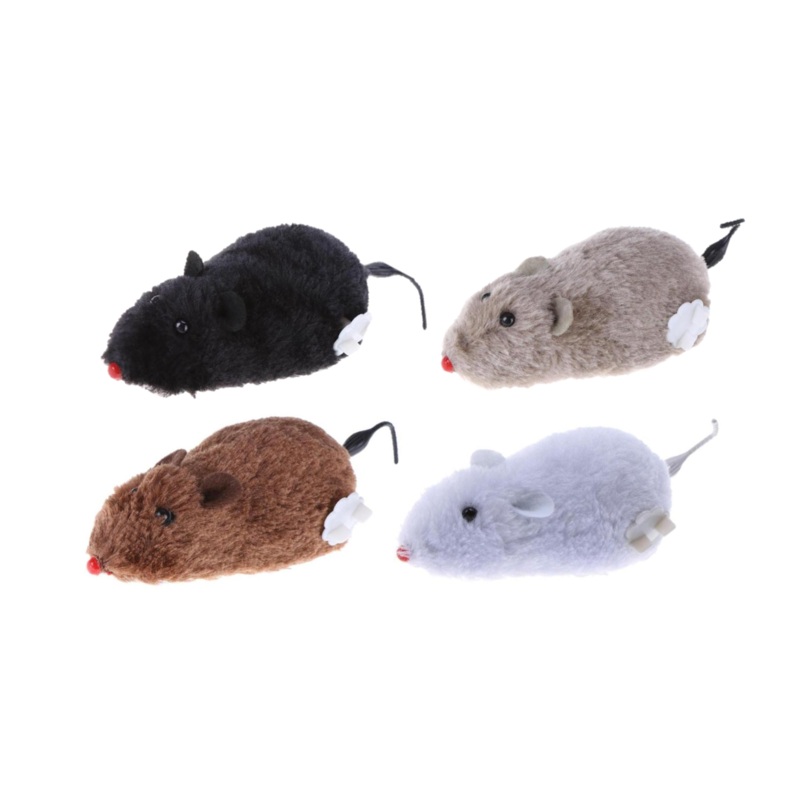Pet Cat Plastic Rat Mouse Wind Up Toy 11 x 5 cm Assorted Colours 7376 (Parcel Rate)