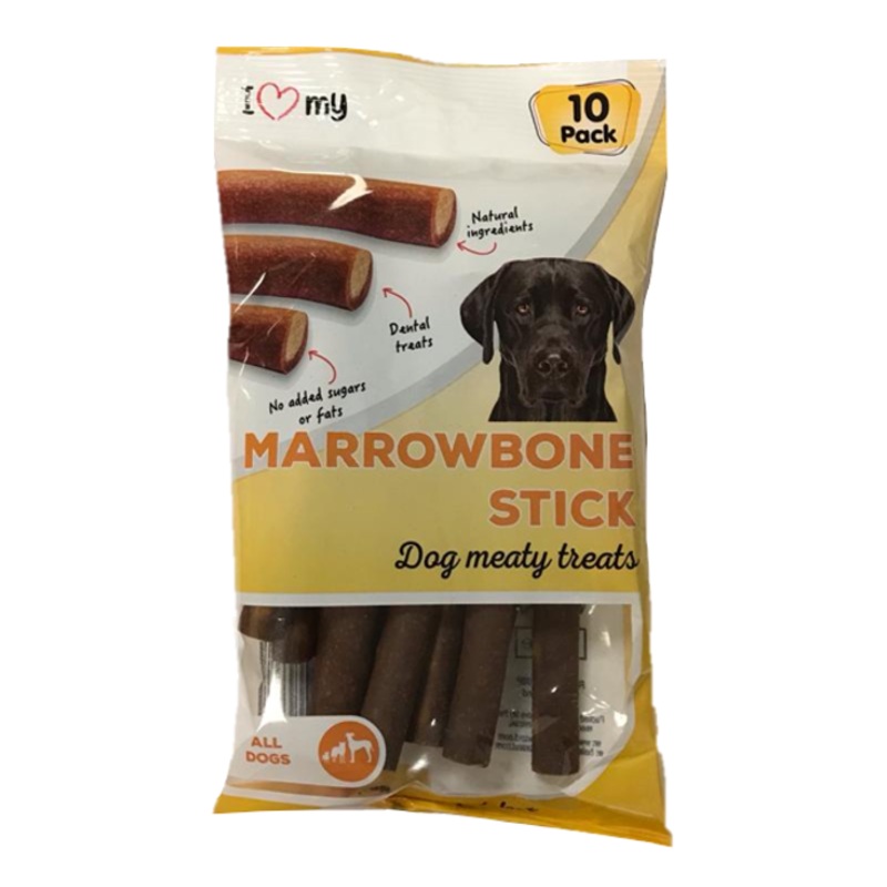 Pet Dog Treats Marrowbone Sticks 10 Pack Flow Pack 76377 (Parcel Rate)