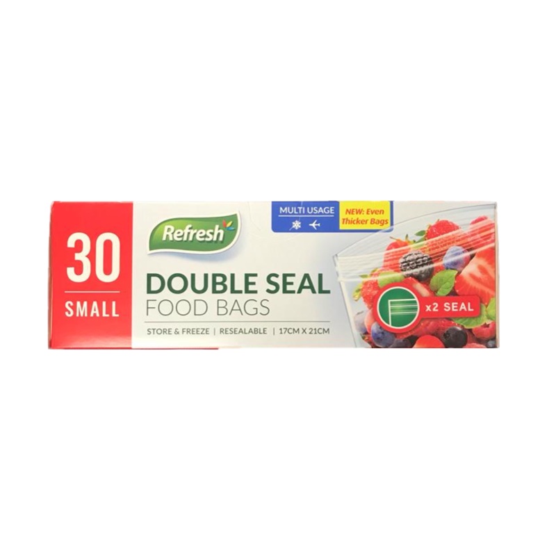 Small Double Seal Press Food Storage Bags 17 x 21 cm Pack of 30 FDPR1 (Parcel Rate)