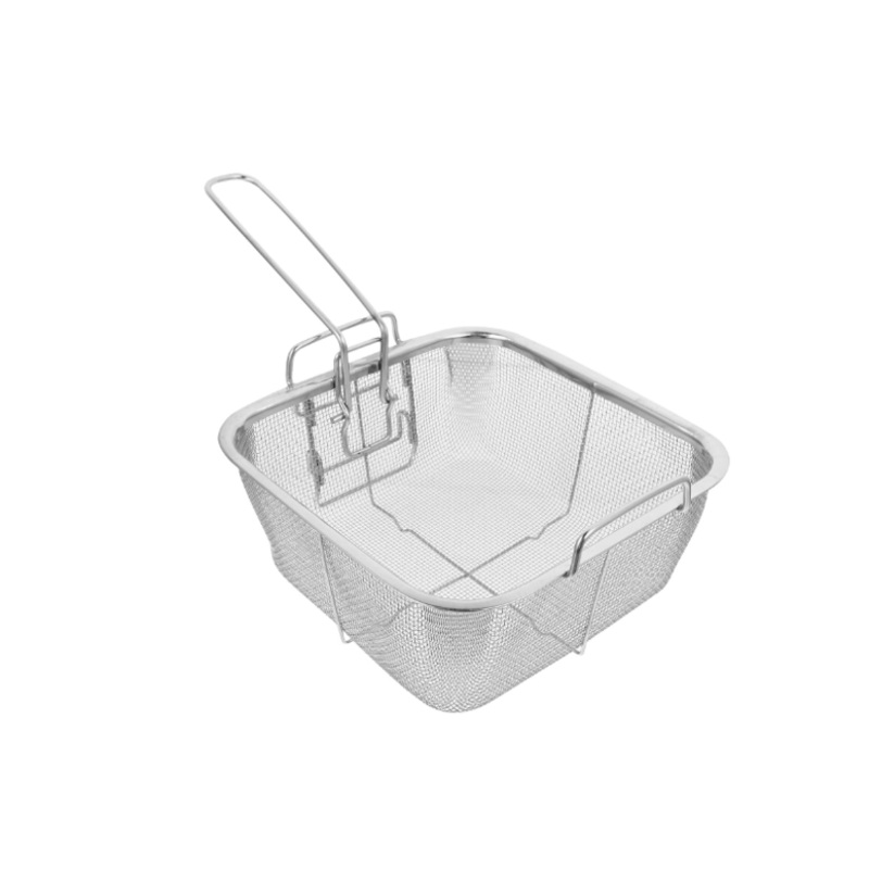 Stainless Steel Square Chip Frying Basket 19.5 cm Long Handle 14.5 cm 5591 / 6417 (Parcel Rate)
