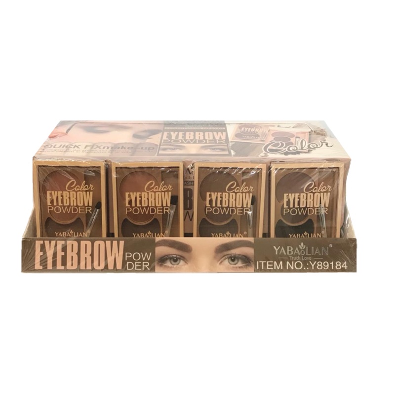 Yabaolian Eyebrow Powder Palette Assorted Colours Box of 24 Y89184 (Parcel Rate)