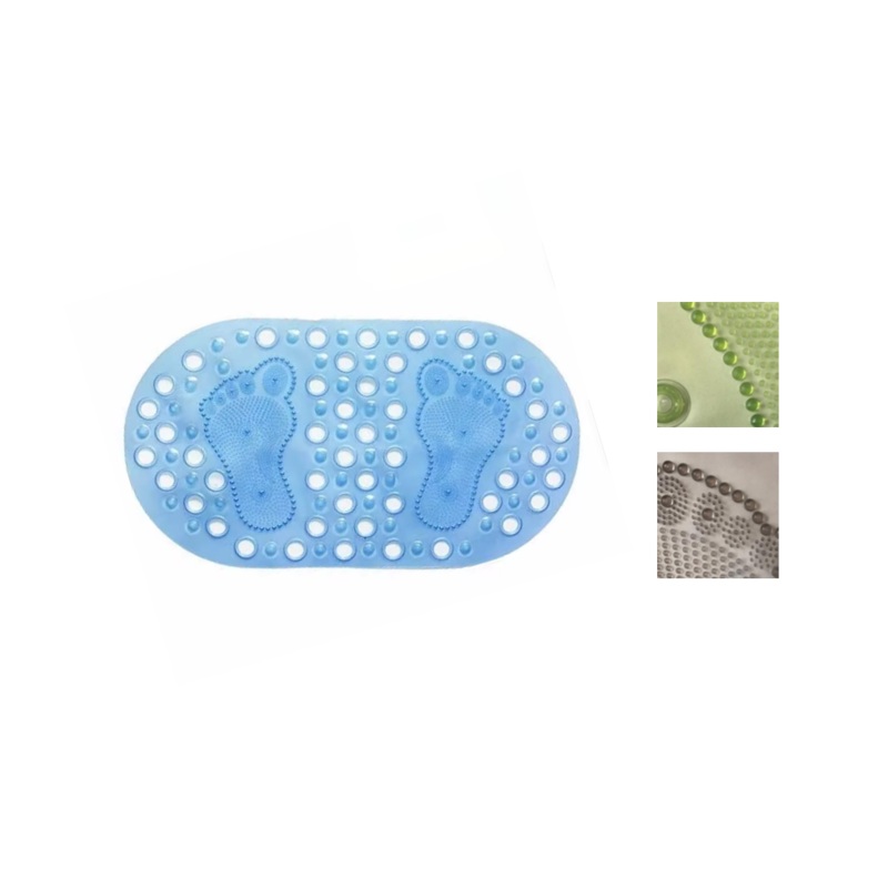 Oval Anti-Slip Bathroom Shower Bath Mat with Feet Design 66 x 35 cm Assorted Colours 4152 (Parcel Rate)