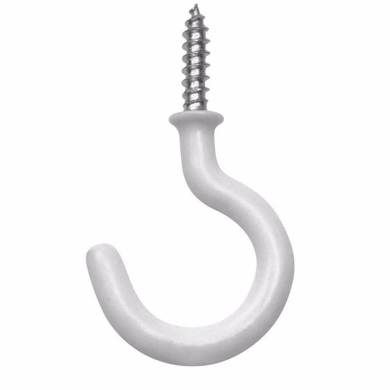 Pack of 5 Value White P.V.C 11/2”  Cup Hooks    0319 (Large Letter Rate)
