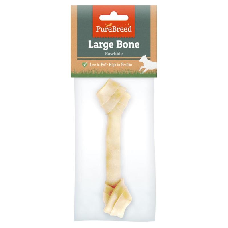 Pet Dog Treats Large Knotted Rawhide Bone 313618 A (Parcel Rate)