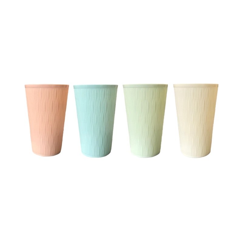 Plastic Cup Tumblers 13 x 8 cm Set of 4 Assorted Colours 6848 (Parcel Rate)