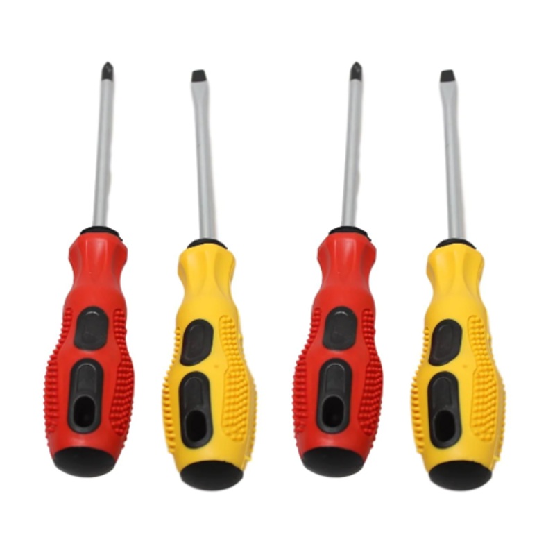 Red Phillips and Flathead Screwdriver Set 4pcs 16 / 20 cm 6924 (Parcel Rate)