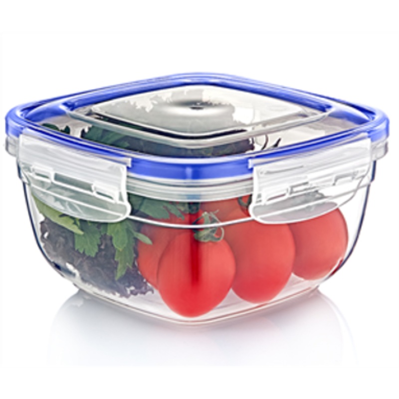 Square Clear Plastic Food Storage Container with Sealing Lid 3750ml D30106 (Parcel Rate)