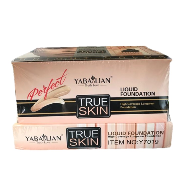Yabaolian True Skin Liquid Pump Foundation Assorted Colours Box of 12 Y7019 (Parcel Rate)