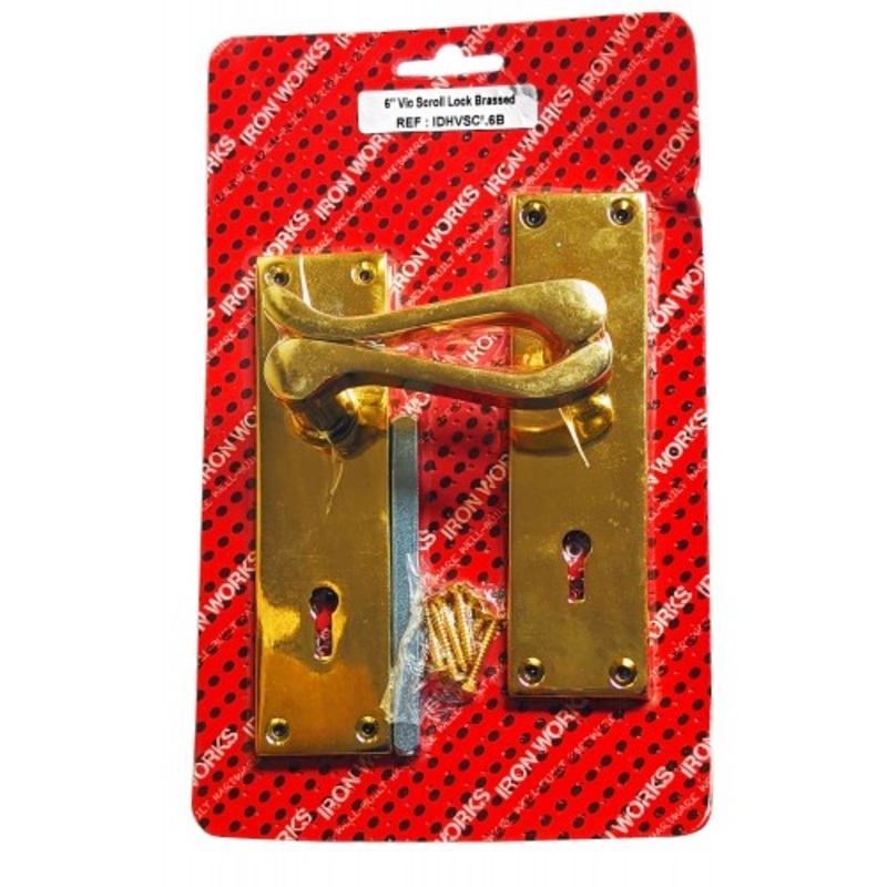 6″ Vic Scroll Lock Handle Brassed 0815 A (Parcel Rate)