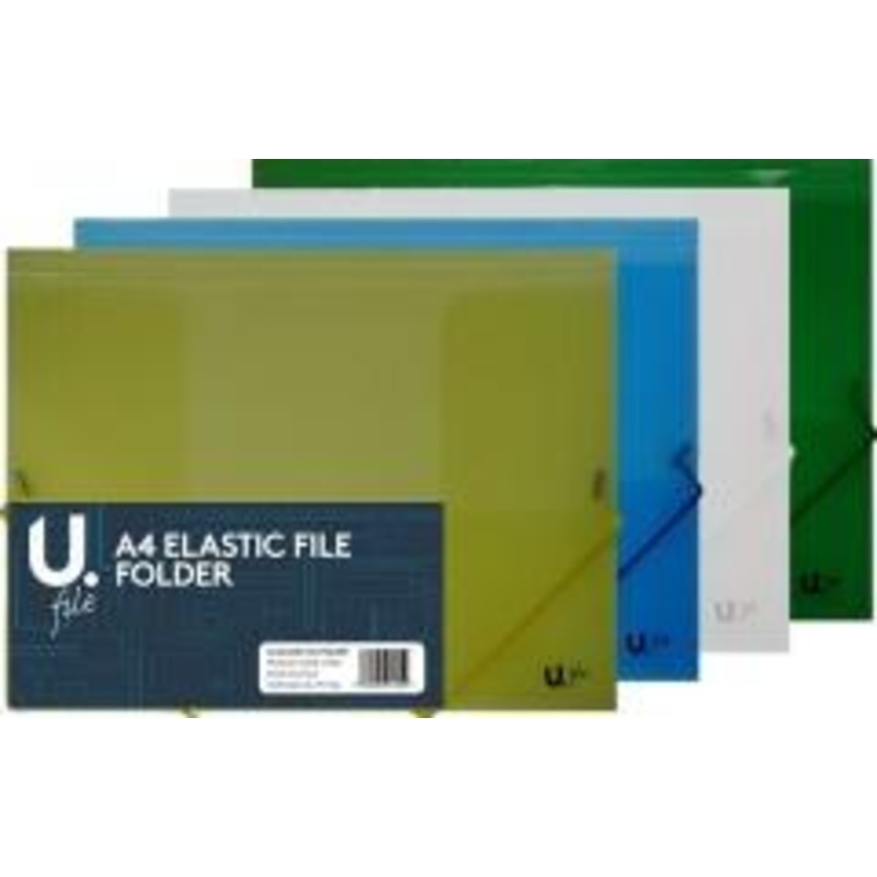 A4 Elastic School File Folder Assorted Colours P2752 (Parcel Rate)