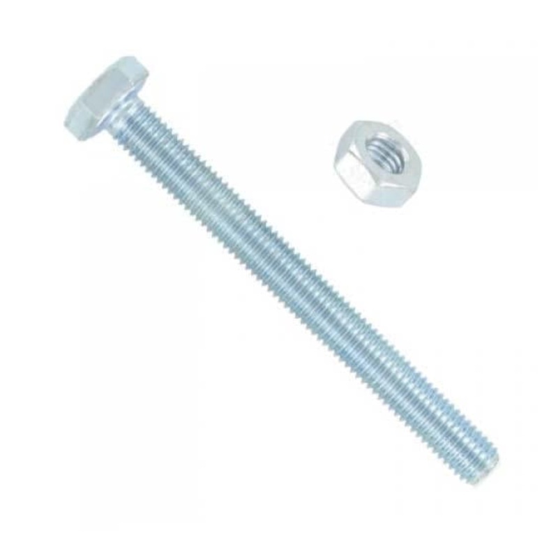 M10 x 80 Hex Bolts And Nuts Zinc Builders DIY Fixings Fittings Zinc Plated x 2 Diy 3370 (Large Letter Rate)