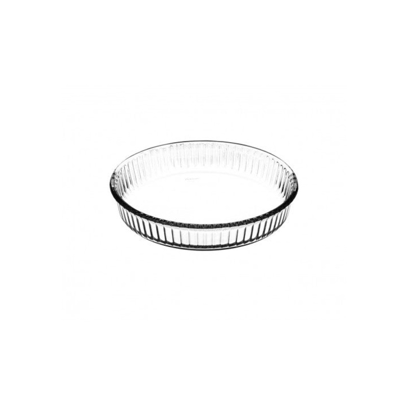 PB Borcam Round Fluted Glass Desserts Flan Cheesecake Tart Dish 1.72 Litres 59044 (Parcel Plus Rate)