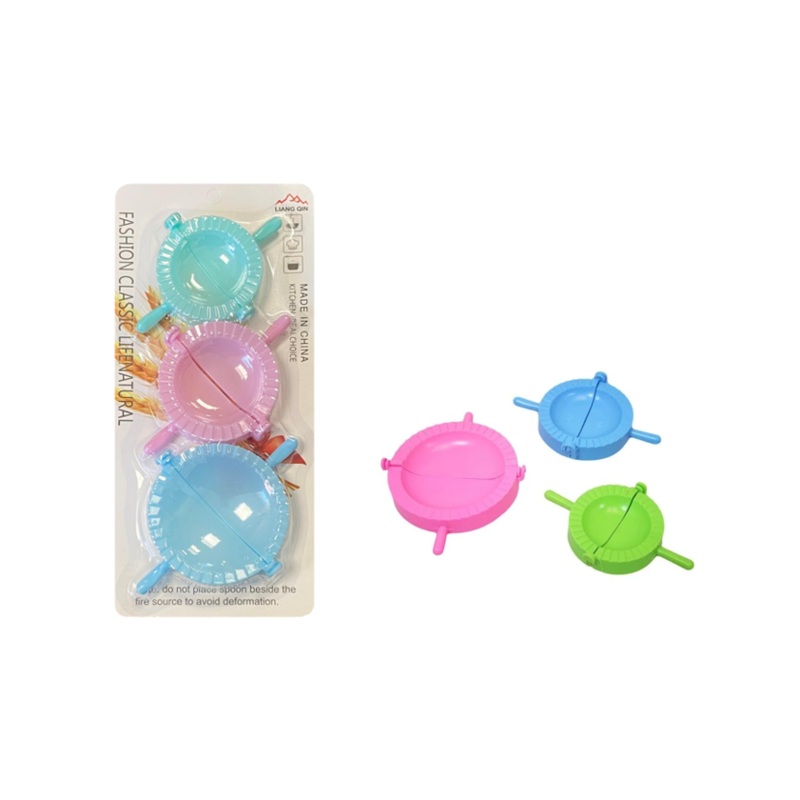 Plastic Dumpling Pastry Mould Maker Folder Set of 3 Assorted Sizes and Colours 1046 A (Large Letter Rate)