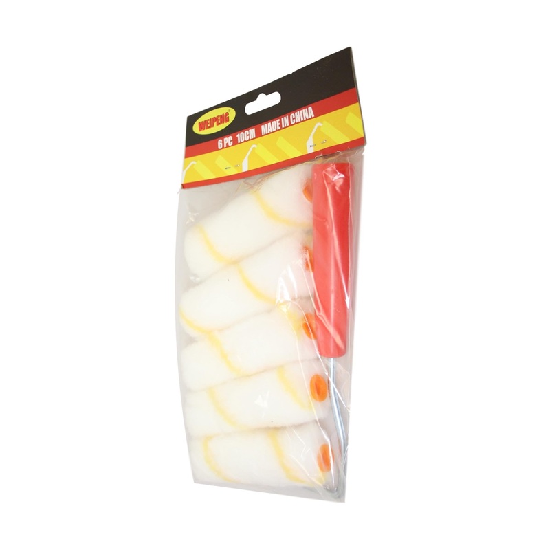 6 Pack Small Paint Rollers Household DIY Rollers 10cm With Handle 5712 (Parcel Rate)