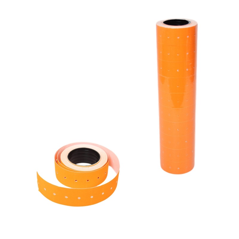 Orange Price Labels Shop Aisle Price Tag Labels 10 Rolls With Dots 0160 (Parcel Rate)