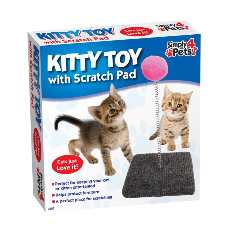 Pet Cat Toy Scratch Pad with Pompom Ball 0587 (Parcel Rate)