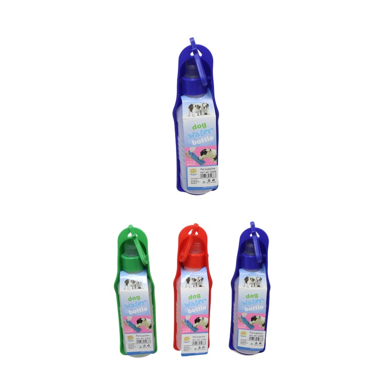 Pet Dog Plastic Travel Water Bottle 250ml Assorted Colours 5988 (Parcel Rate)