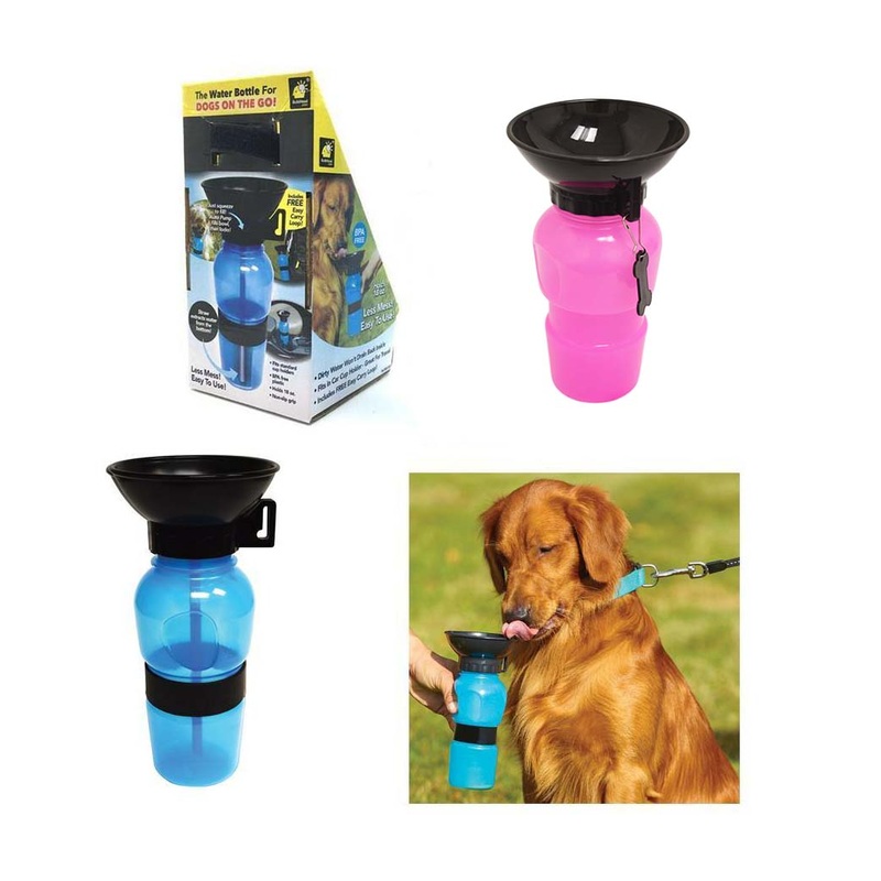 Pet Dog Portable Travel Aqua Water Bottle 0.5L Assorted Colours 5028 (Parcel Rate)