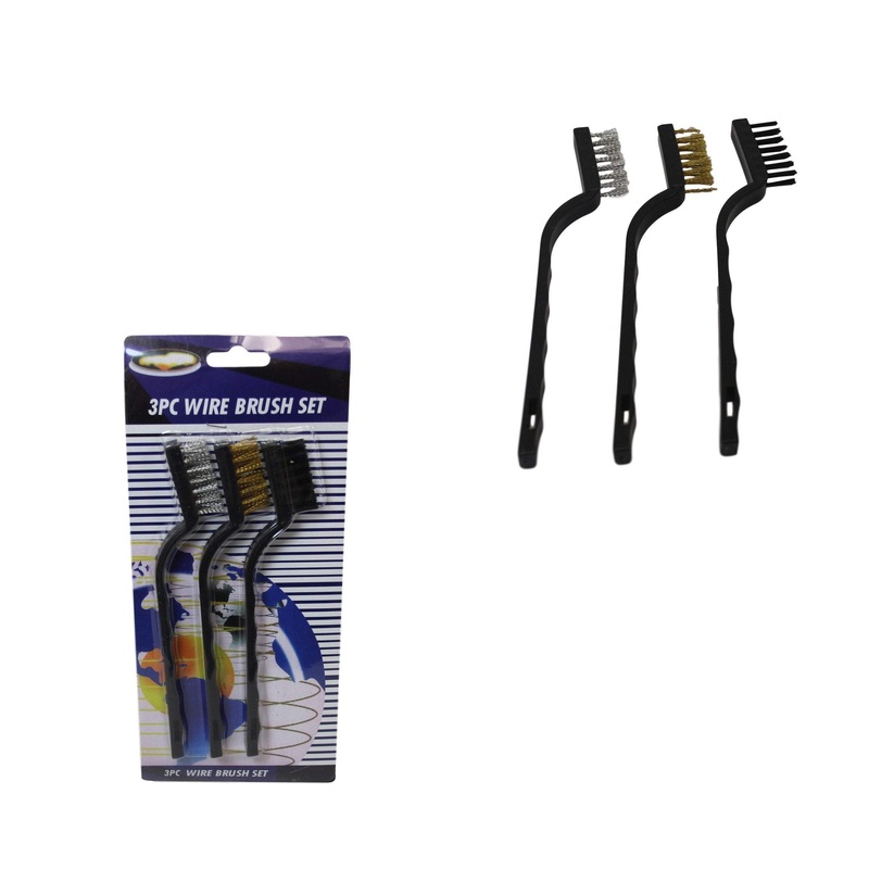 Steel Brass Nylon Wire Cleaning Brush 17cm Set of 3 2000 (Parcel Rate)