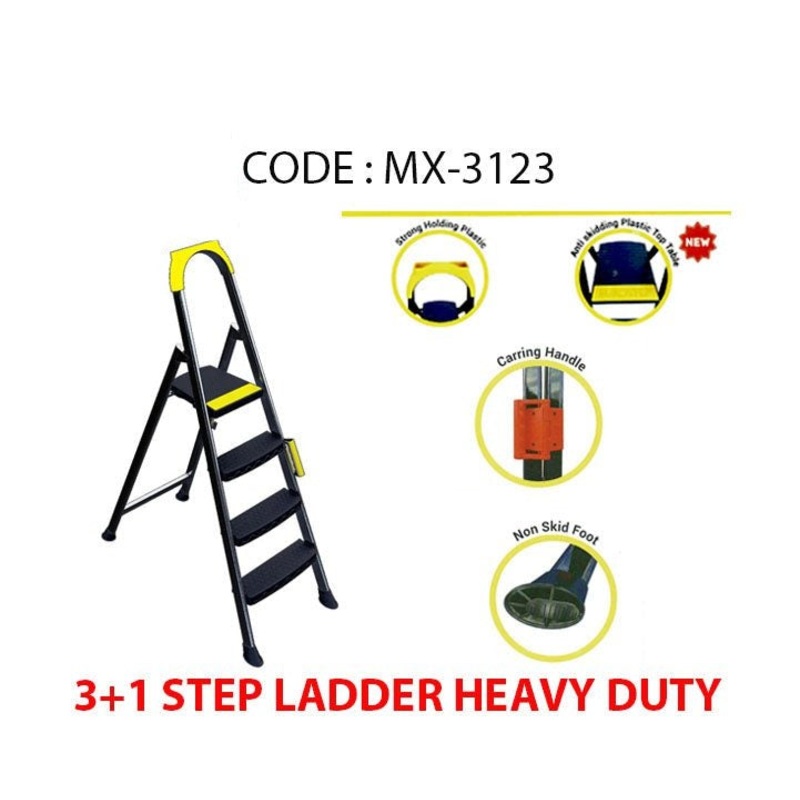 Step Ladder Heavy Duty 3+1 Diy Home Assorted Colours MX3123 / MX3103 (Big Parcel Rate)