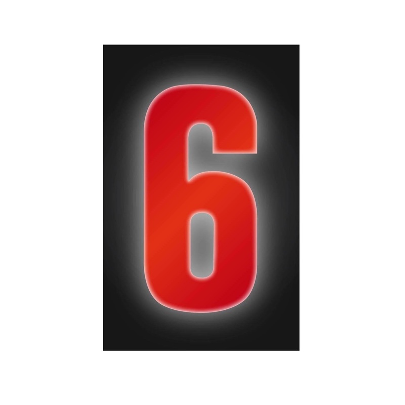 x 1 High Visible Wheelie Bin Reflective Number 6 Sticker Home Dustbin Office 16cm TT-0116 (Large Letter Rate)p