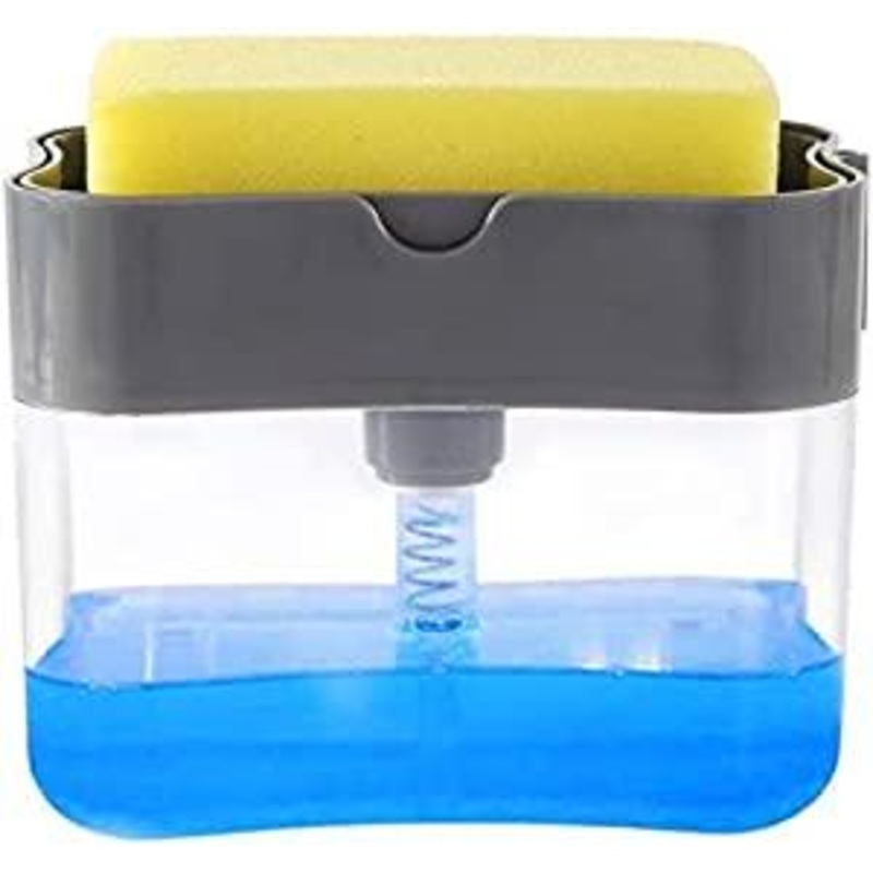 2-In-1 Counter Top Sink Soap Dispenser and Sponge Holder Caddy 15 x 12 x 9.5 cm 6641 (Parcel Rate)