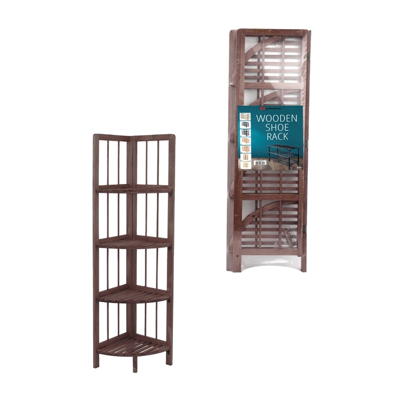4 Tier Coffee Wooden Corner Rack Multipurpose Use Wooden Rack 28 x 26 x 110cm 8787 (Parcel Rate)