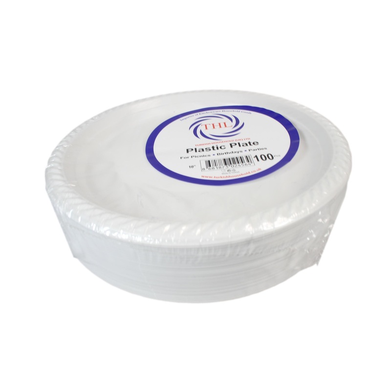 9″ Disposable White Plastic Plate Pack of 100 THL2456 (Parcel Rate)