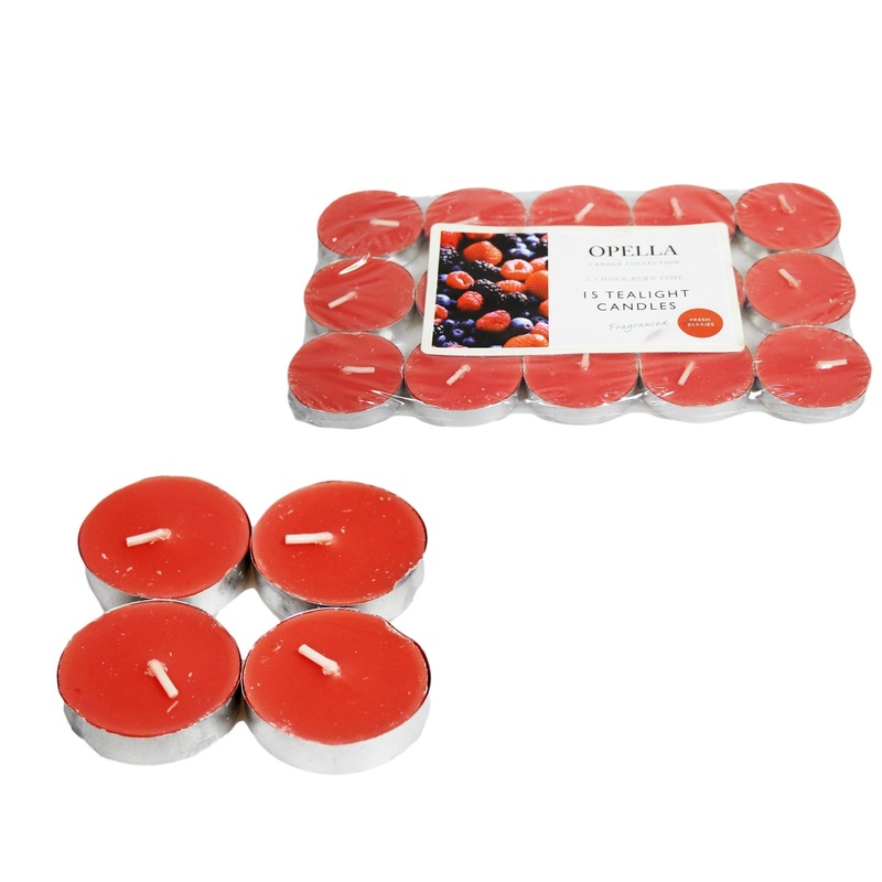 Beautifully Berries Scented Opella Fragranced 12 Tealight Candles 3.5 Hour Burn Time CD001B (Large Letter Rate)