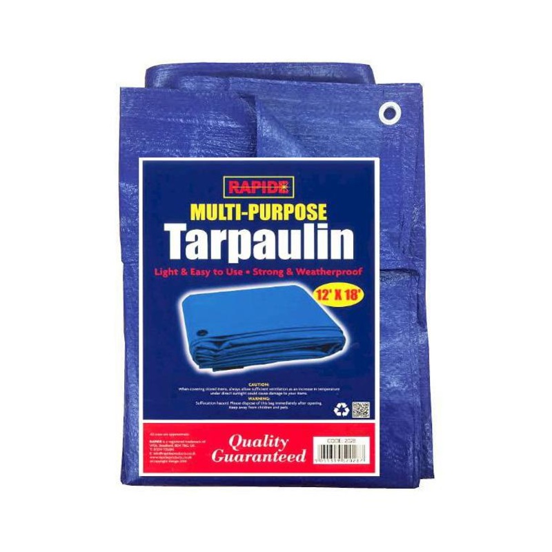 Blue Multipurpose Use Tarpaulin Light Easy and Strong Waterproof Tarpaulin 12′ x 18′ 2028 (Parcel Rate)
