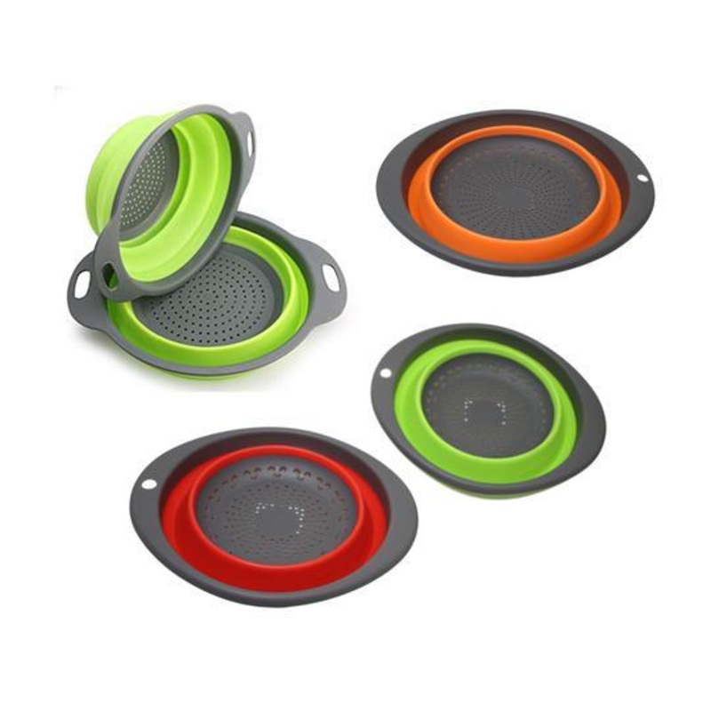 Collapsible Colander Silicone Kitchen Strainer 2 In 1 Medium  20 cm x 25 cm  6579 (Parcel Rate)