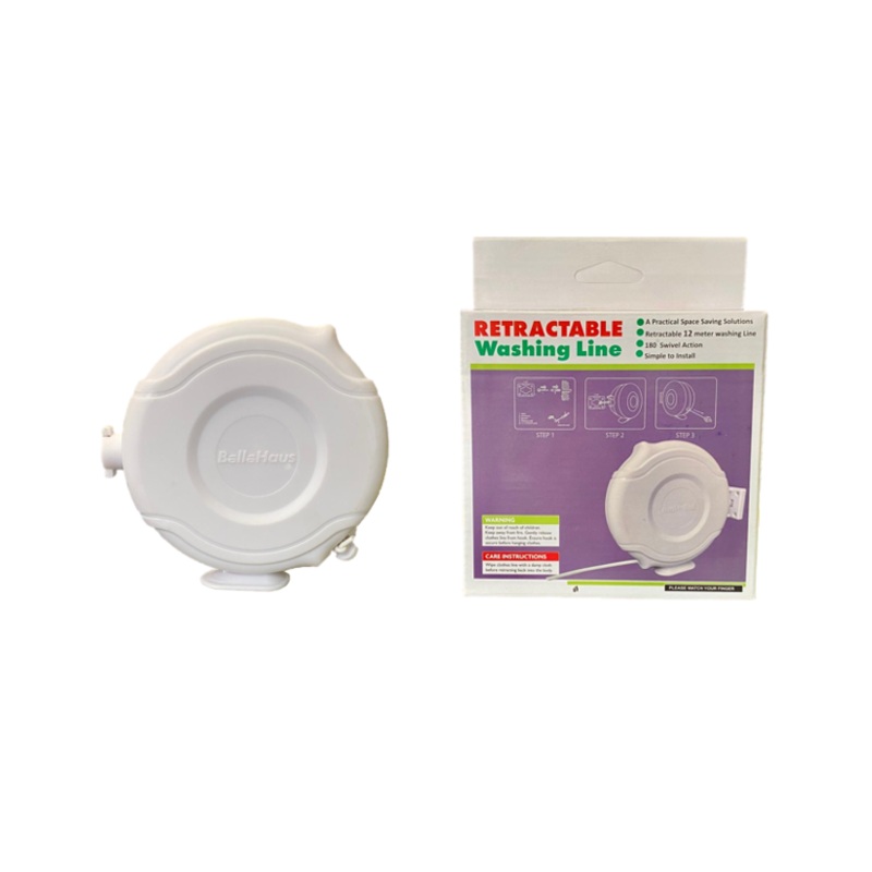 Outdoor Garden Retractable Washing Line Reel Single Line 12 Metre 13.5 x 14 x 3.5cm 12MS / 4855 A (Parcel Rate)