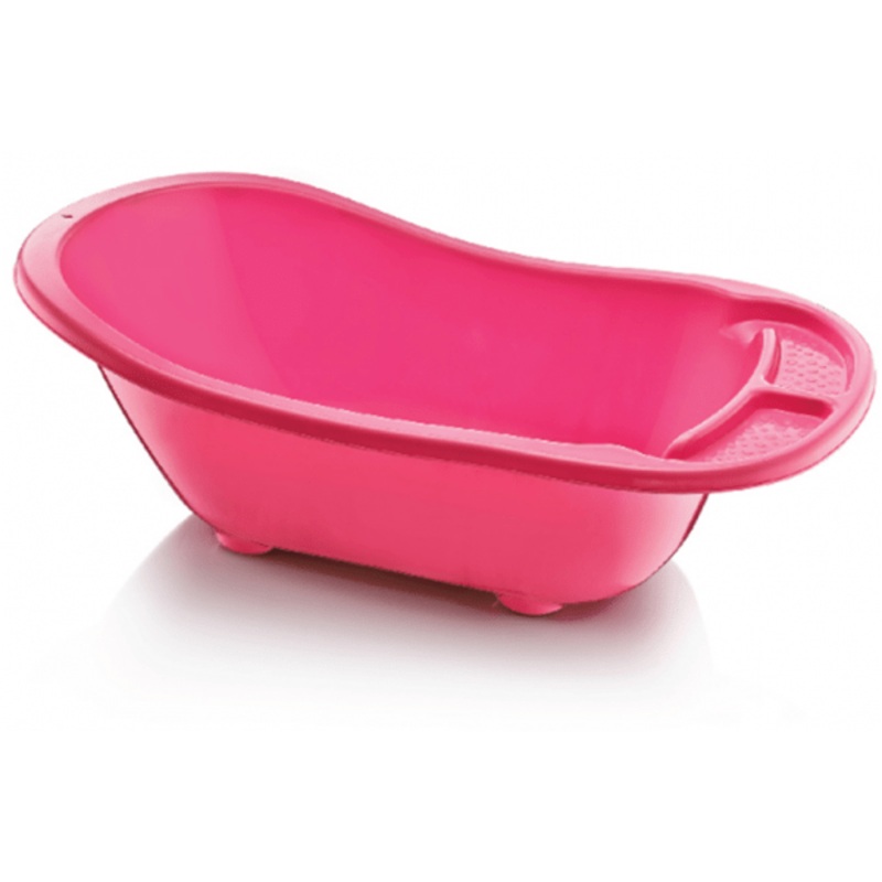 Plastic Baby Bath with Drain Assorted Colours D12004 (Big Parcel Rate)