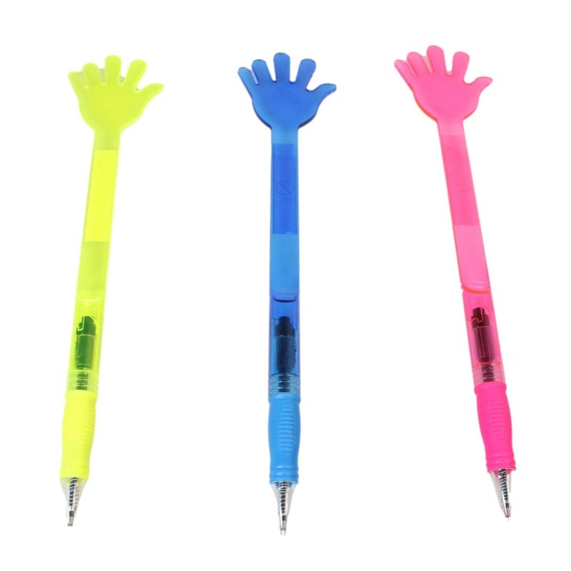 Plastic Huge Hand Shaped Pen 28 x 6 cm Assorted Colours 8009 (Parcel Rate)