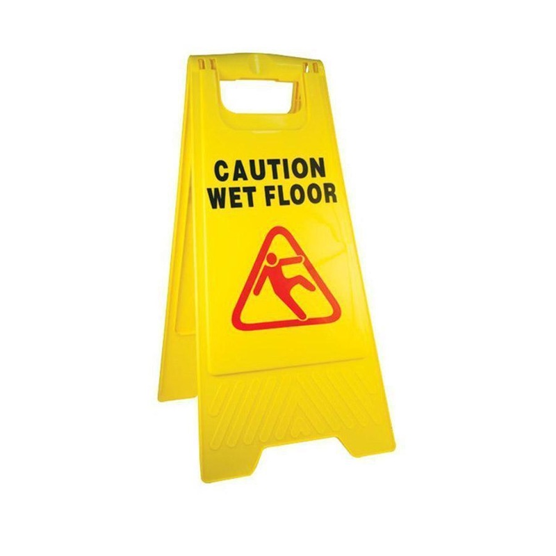 Plastic Yellow ‘Caution Wet Floor’ Safety Sign 60cm 5142 A (Parcel Rate)